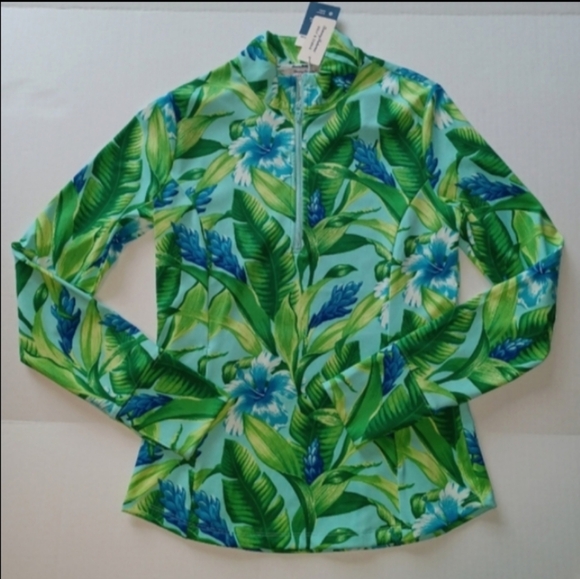 UPF 50 Tommy Bahama Golf & Tennis  1/3 Zip Popover Jacket, Quick Dry - Picture 5 of 8